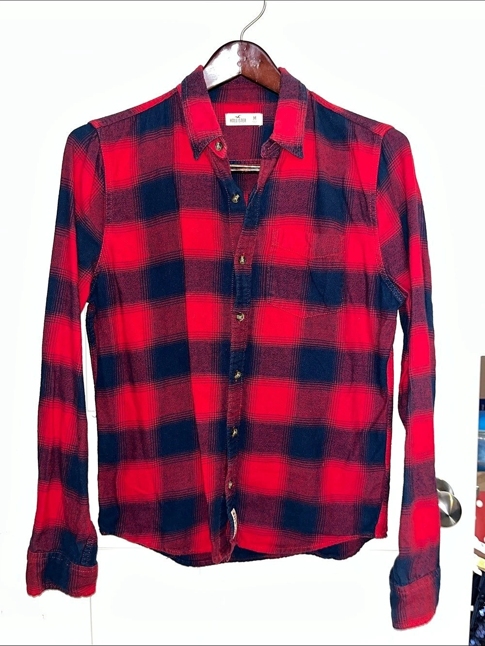Hollister Plaid Flannel Shirt Red & Black